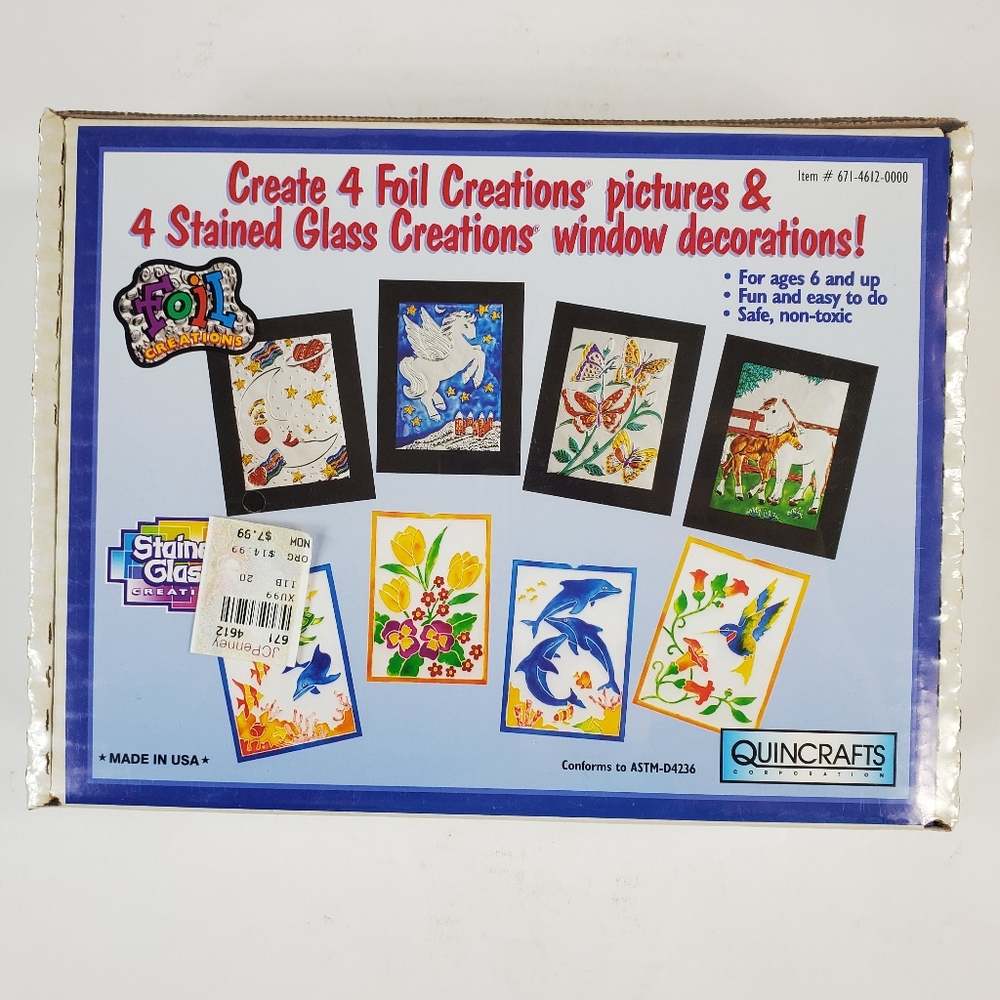 Sealed Quincrafts 4 Foil 4 Stained Glass Craft Kit